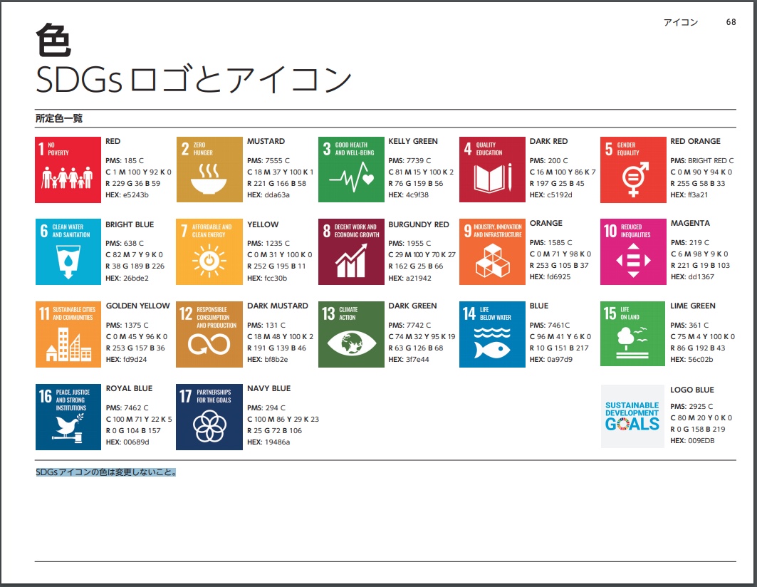 SDGsの色指定